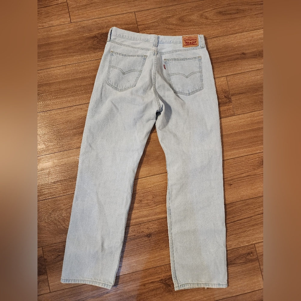 Levi's Distressed Blue Flare Jeans - Picture 8 of 10